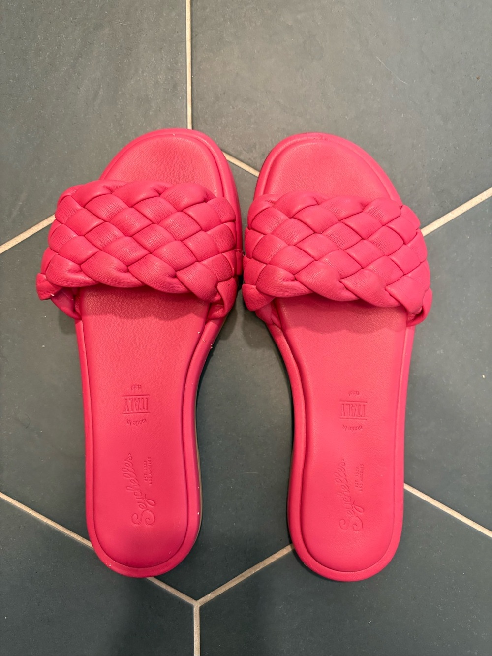 Seychelles Braided Slide Sandals in Hot Pink